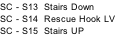 SC - S13  Stairs Down SC - S14  Rescue Hook LV SC - S15  Stairs UP